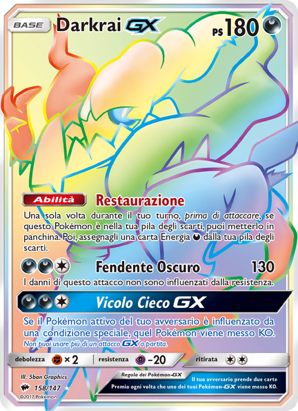 Darkrai GX 158/169 — Ombre Infuocate (Italian Pokémon TCG card)