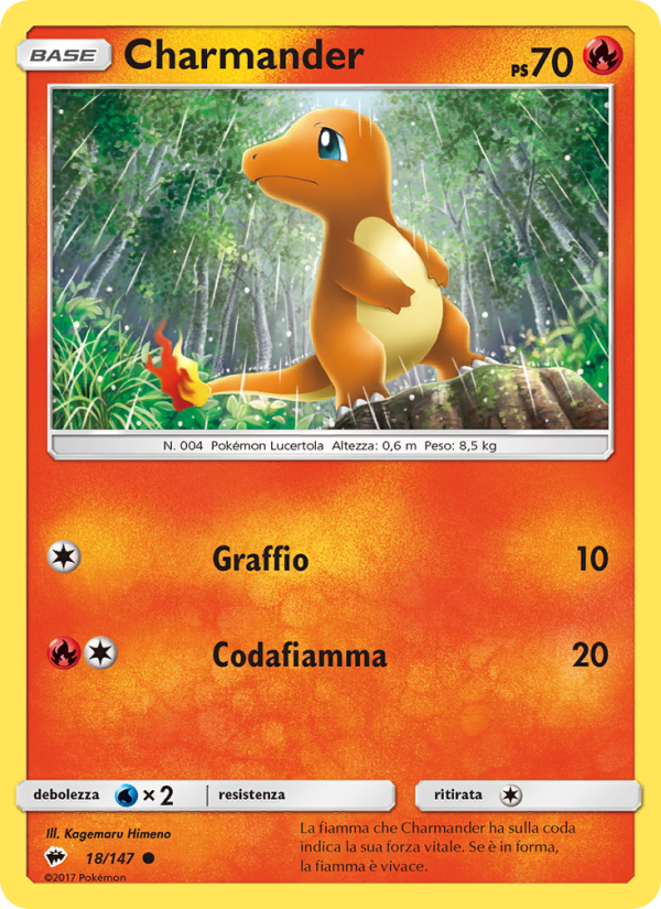 Charmander 018/169 — Ombre Infuocate (Italian Pokémon TCG card)