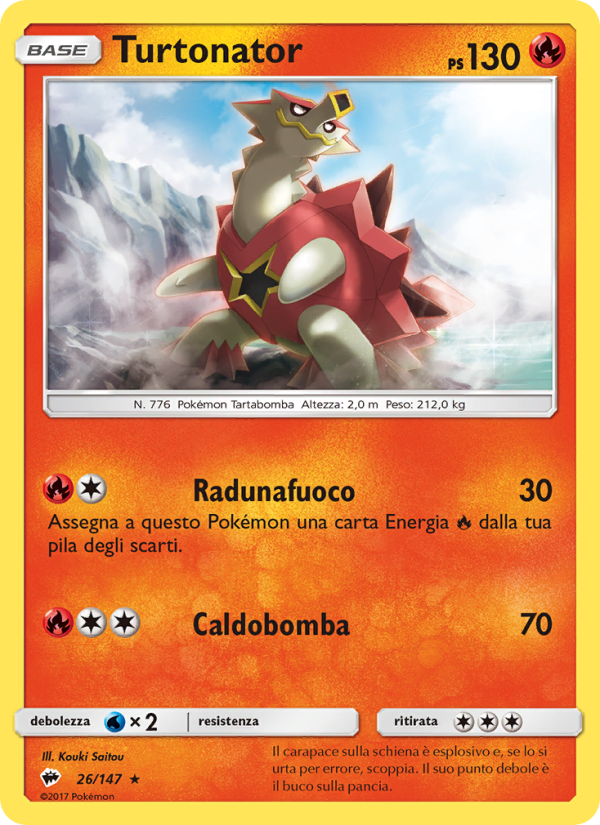 Turtonator 026/169 — Burning Shadows (Italian Pokémon TCG card)