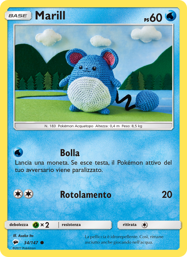 Marill 034/169 — Ombre Infuocate (Italian Pokémon TCG card)