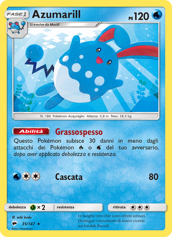 Azumarill 035/169 — Ombre Infuocate (Italian Pokémon TCG card)