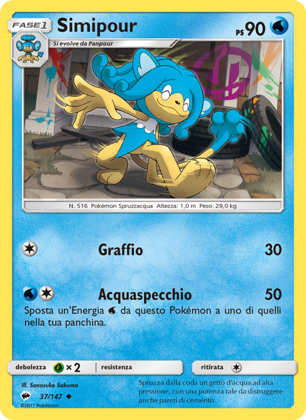 Simipour 037/169 — Ombre Infuocate (Italian Pokémon TCG card)
