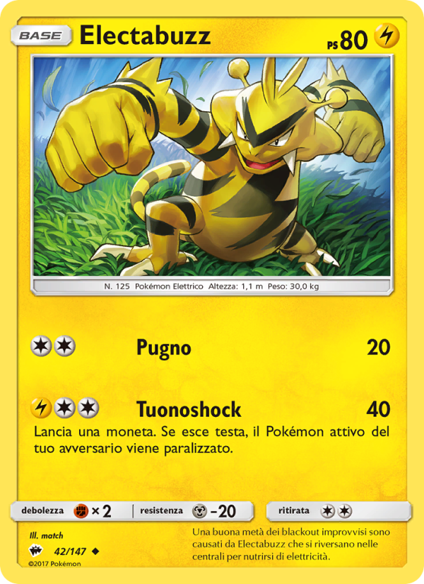 Electabuzz 042/169 — Ombre Infuocate (Italian Pokémon TCG card)