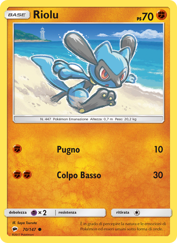 Riolu 070/169 — Ombre Infuocate (Italian Pokémon TCG card)