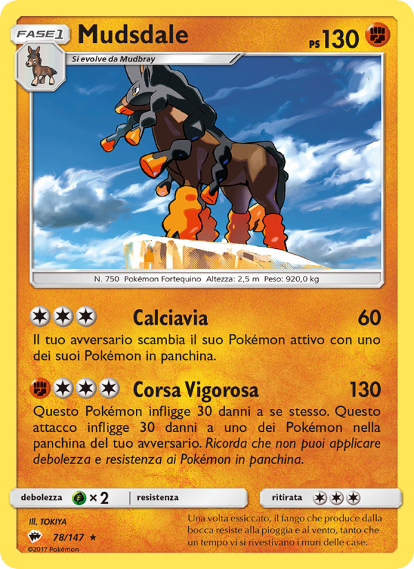 Mudsdale 078/169 — Ombre Infuocate (Italian Pokémon TCG card)