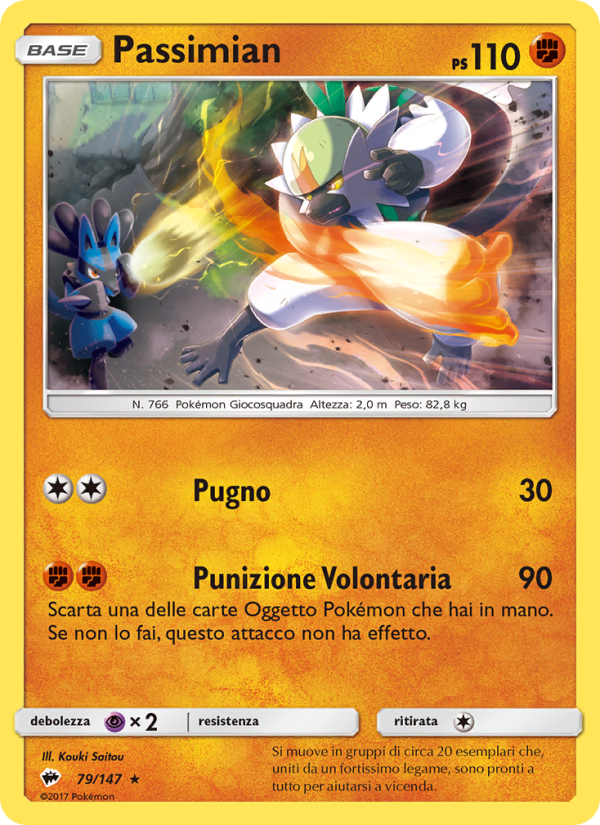 Passimian 079/169 — Ombre Infuocate (Italian Pokémon TCG card)