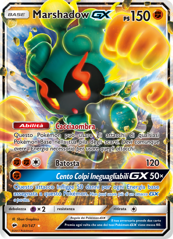 Marshadow GX 080/169 — Ombre Infuocate (Italian Pokémon TCG card)