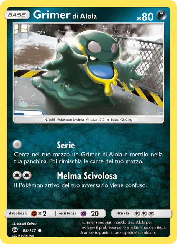 Grimer di Alola 083/169 — Ombre Infuocate (Italian Pokémon TCG card)