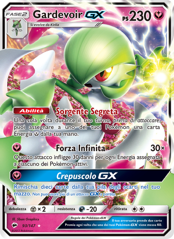 Gardevoir GX 093/169 — Ombre Infuocate (Italian Pokémon TCG card)