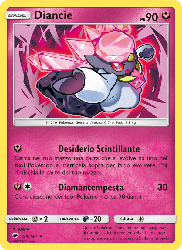 Diancie 094/169 — Ombre Infuocate (Italian Pokémon TCG card)