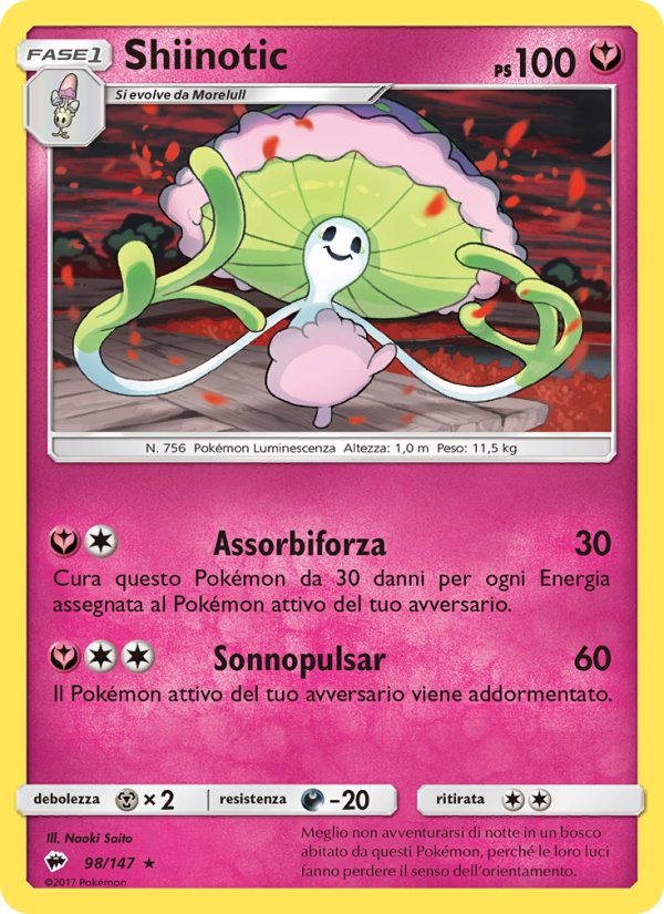 Shiinotic 098/169 — Ombre Infuocate (Italian Pokémon TCG card)
