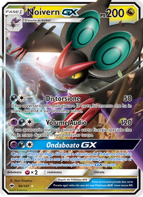 Noivern GX 099/169 — Ombre Infuocate (Italian Pokémon TCG card)