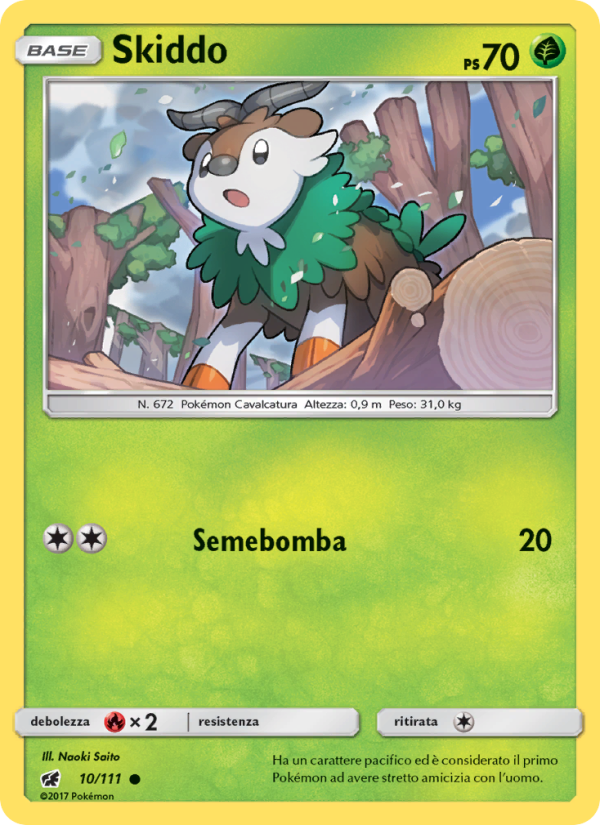Skiddo 010/124 — Invasione Scarlatta (Italian Pokémon TCG card)
