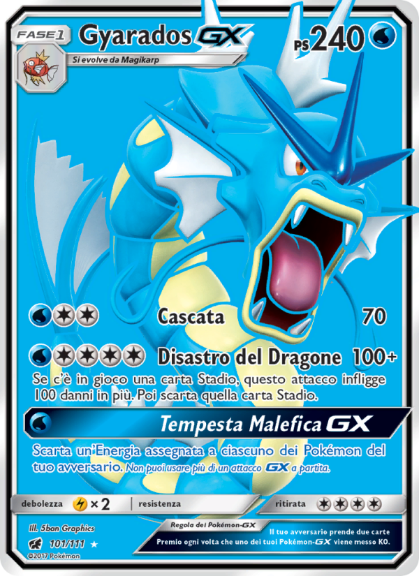 Gyarados GX 101/124 — Invasione Scarlatta (Italian Pokémon TCG card)