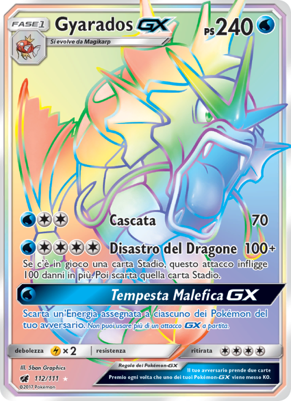 Gyarados GX 112/124 — Invasione Scarlatta (Italian Pokémon TCG card)
