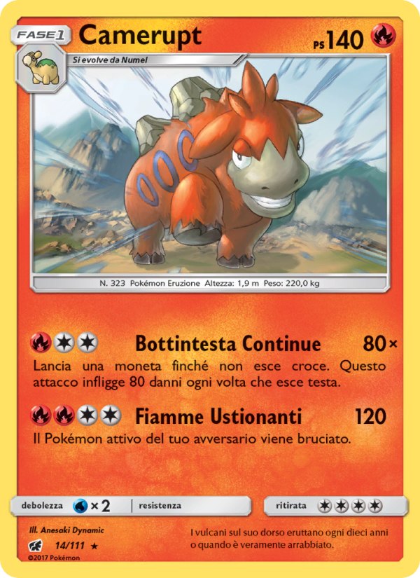 Camerupt 014/124 — Invasione Scarlatta (Italian Pokémon TCG card)