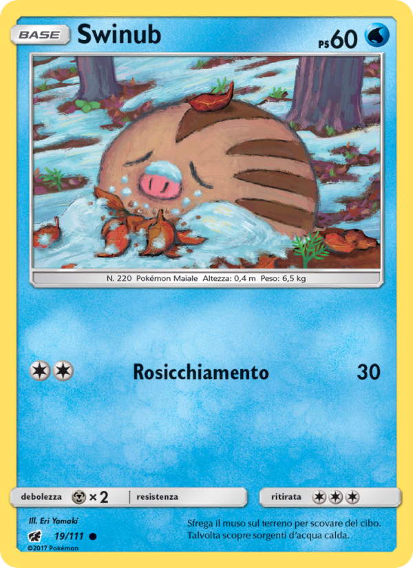 Swinub 019/124 — Invasione Scarlatta (Italian Pokémon TCG card)
