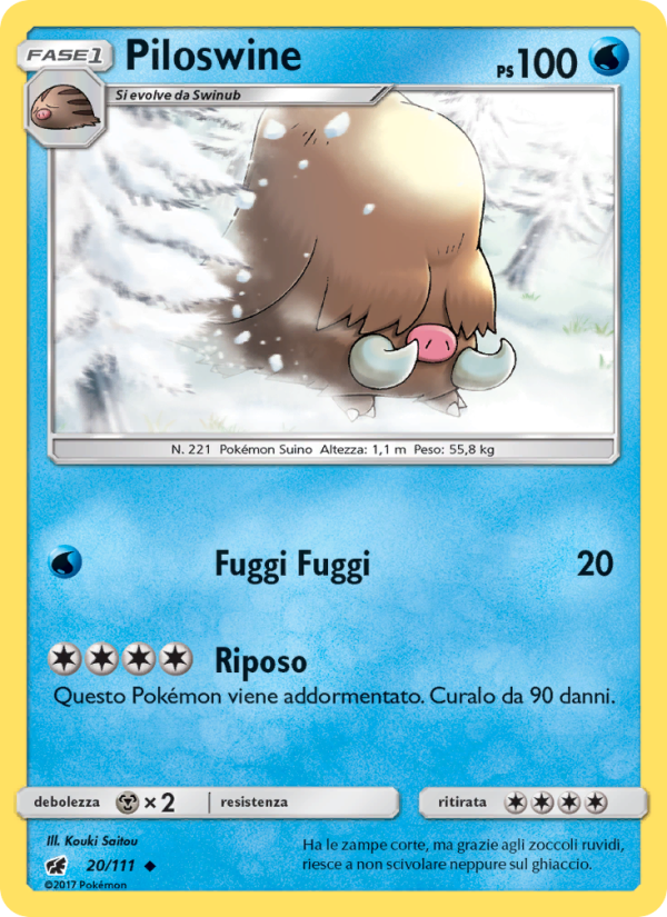 Piloswine 020/124 — Invasione Scarlatta (Italian Pokémon TCG card)