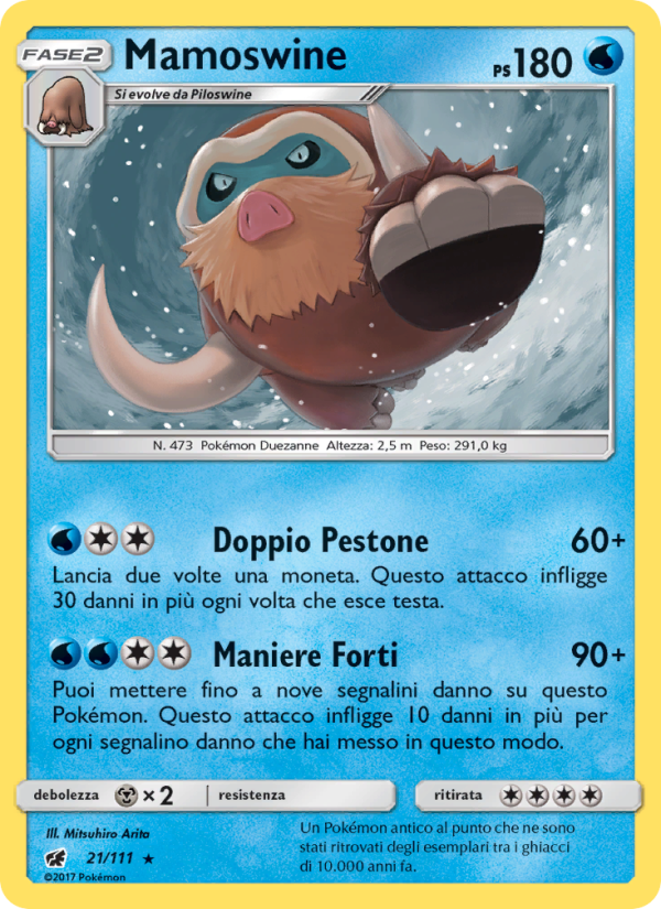 Mamoswine 021/124 — Invasione Scarlatta (Italian Pokémon TCG card)