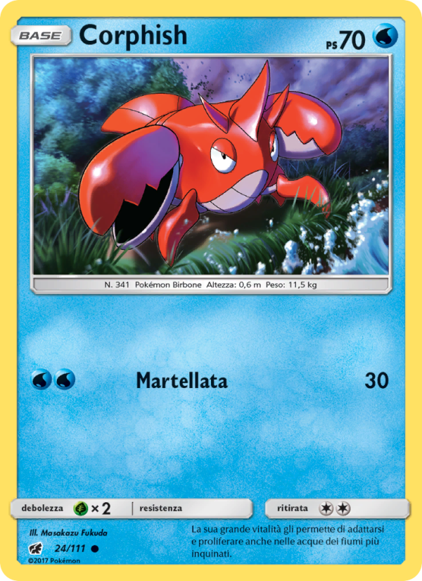 Corphish 024/124 — Invasione Scarlatta (Italian Pokémon TCG card)