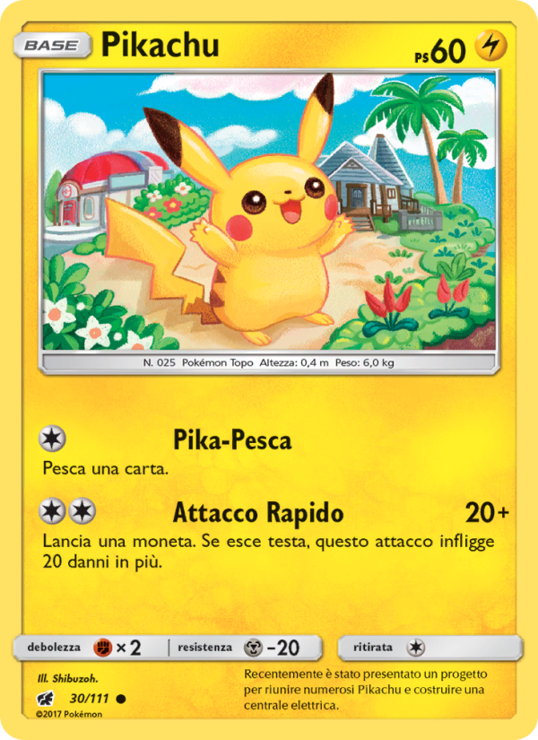 Pikachu 030/124 — Invasione Scarlatta (Italian Pokémon TCG card)