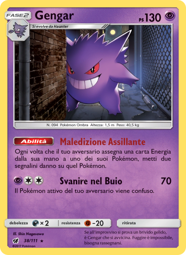 Gengar 038/124 — Invasione Scarlatta (Italian Pokémon TCG card)