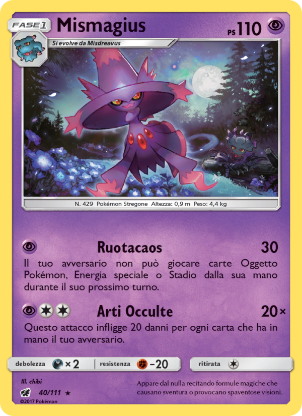 Mismagius 040/124 — Invasione Scarlatta (Italian Pokémon TCG card)
