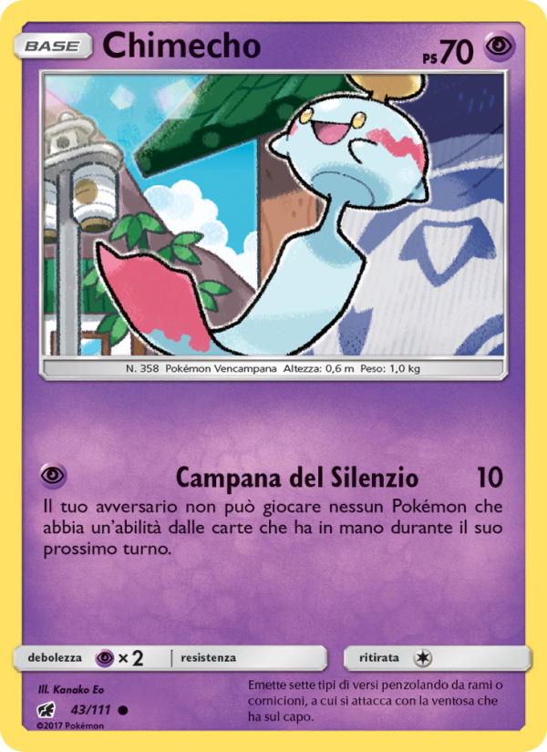 Chimecho 043/124 — Invasione Scarlatta (Italian Pokémon TCG card)