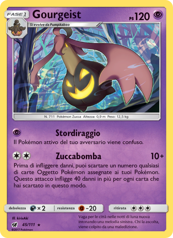 Gourgeist 045/124 — Invasione Scarlatta (Italian Pokémon TCG card)