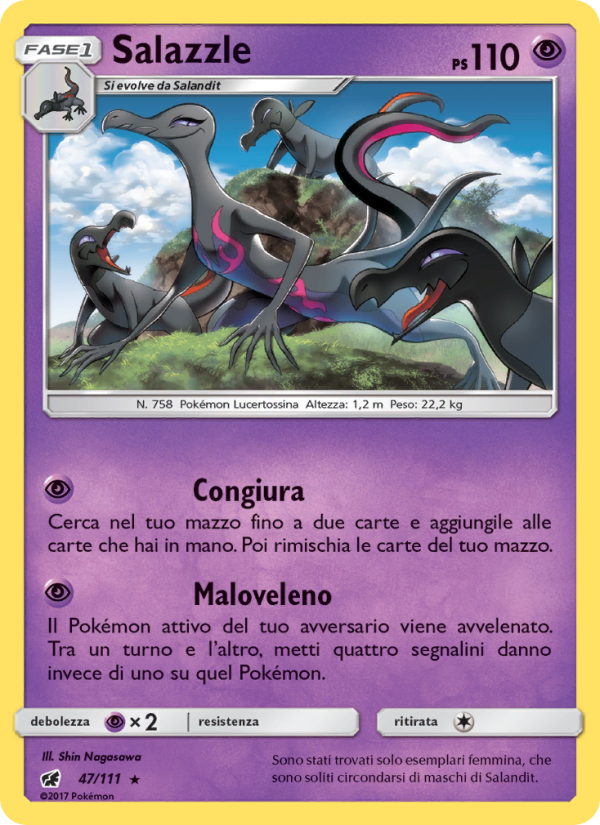 Salazzle 047/124 — Invasione Scarlatta (Italian Pokémon TCG card)