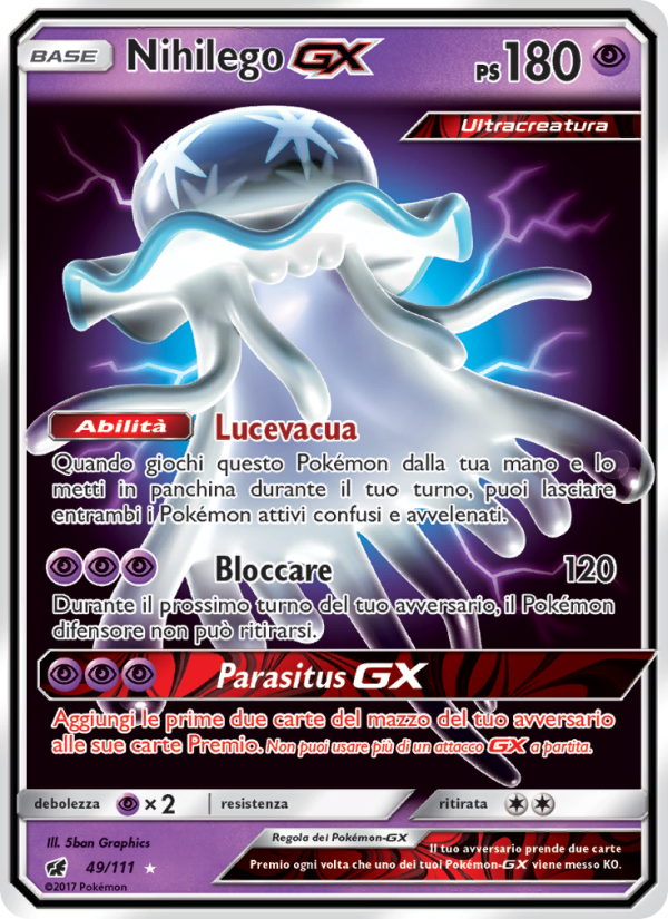Nihilego GX 049/124 — Invasione Scarlatta (Italian Pokémon TCG card)