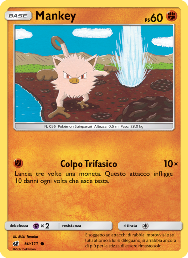 Mankey 050/124 — Invasione Scarlatta (Italian Pokémon TCG card)