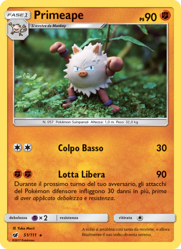 Primeape 051/124 — Invasione Scarlatta (Italian Pokémon TCG card)
