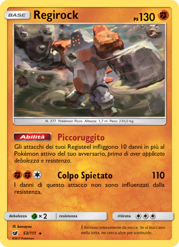 Regirock 053/124 — Invasione Scarlatta (Italian Pokémon TCG card)