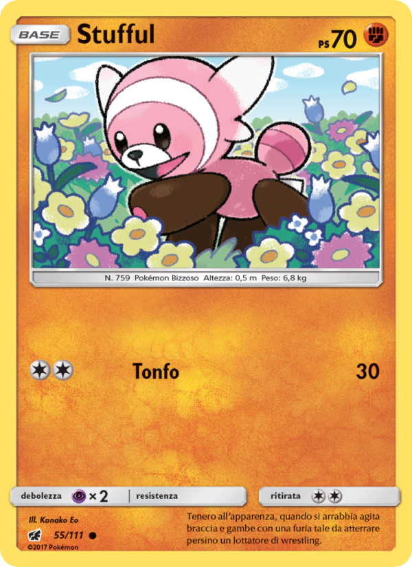 Stufful 055/124 — Invasione Scarlatta (Italian Pokémon TCG card)