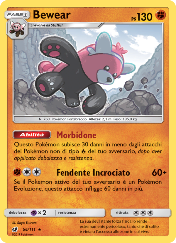 Bewear 056/124 — Invasione Scarlatta (Italian Pokémon TCG card)