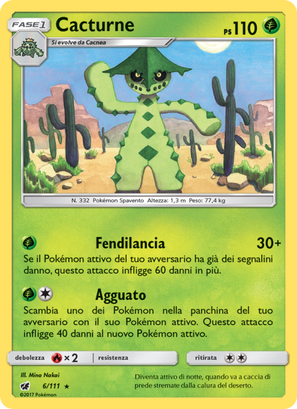 Cacturne 006/124 — Invasione Scarlatta (Italian Pokémon TCG card)