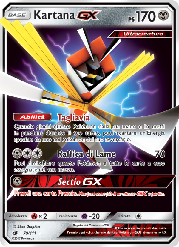 Kartana GX 070/124 — Invasione Scarlatta (Italian Pokémon TCG card)