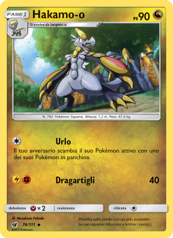 Hakamo-o 076/124 — Invasione Scarlatta (Italian Pokémon TCG card)