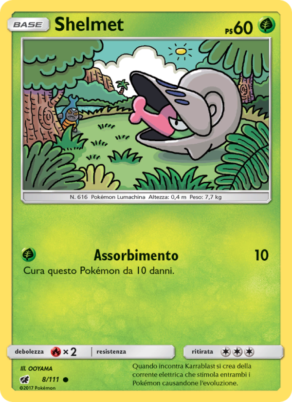 Shelmet 008/124 — Invasione Scarlatta (Italian Pokémon TCG card)