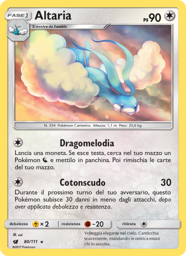 Altaria 080/124 — Invasione Scarlatta (Italian Pokémon TCG card)