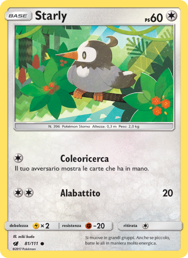 Starly 081/124 — Crimson Invasion (Italian Pokémon TCG card)