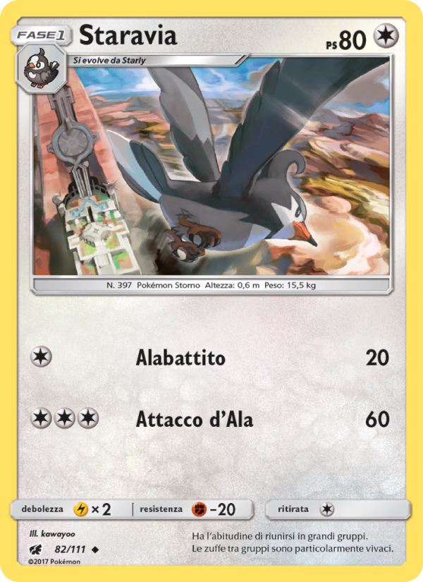 Staravia 082/124 — Crimson Invasion (Italian Pokémon TCG card)
