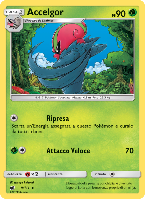 Accelgor 009/124 — Invasione Scarlatta (Italian Pokémon TCG card)