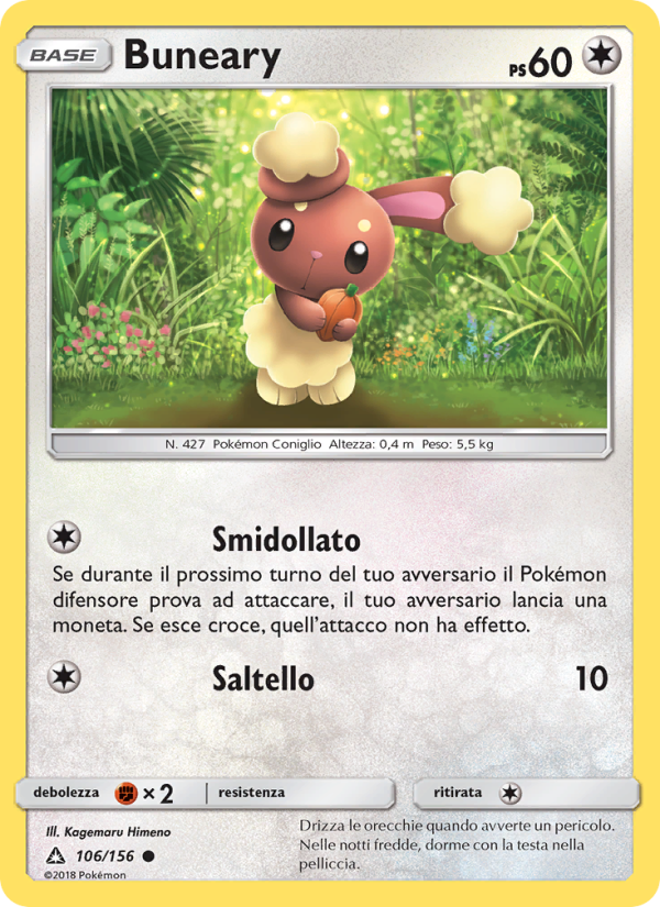Buneary 106/173 — Ultraprisma (Italian Pokémon TCG card)