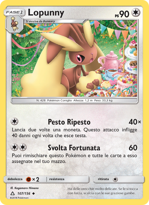 Lopunny 107/173 — Ultraprisma (Italian Pokémon TCG card)