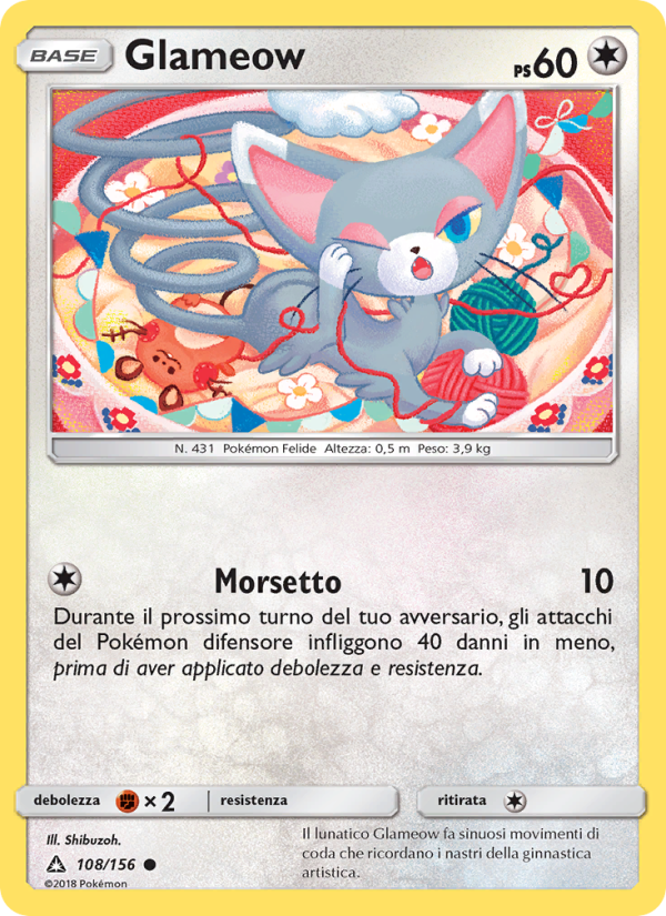 Glameow 108/173 — Ultraprisma (Italian Pokémon TCG card)