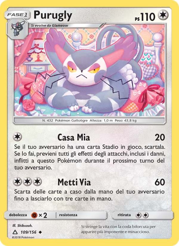 Purugly 109/173 — Ultraprisma (Italian Pokémon TCG card)