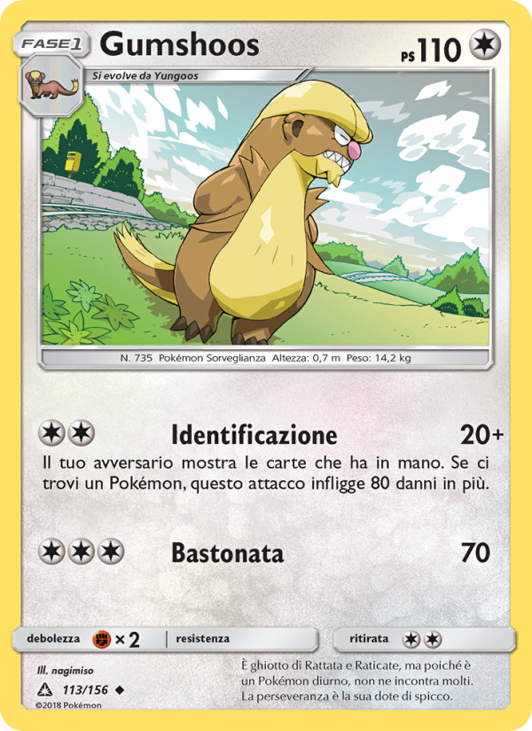 Gumshoos 113/173 — Ultraprisma (Italian Pokémon TCG card)