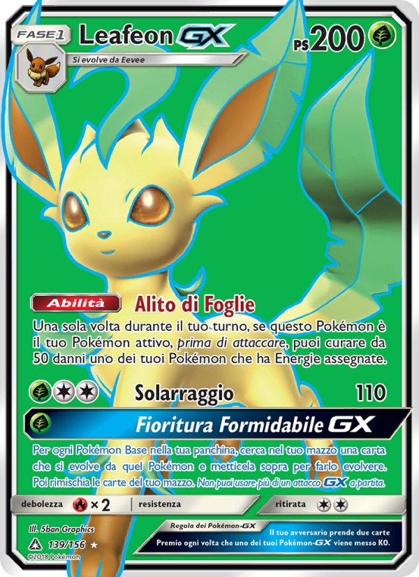Leafeon GX 139/173 — Ultraprisma (Italian Pokémon TCG card)